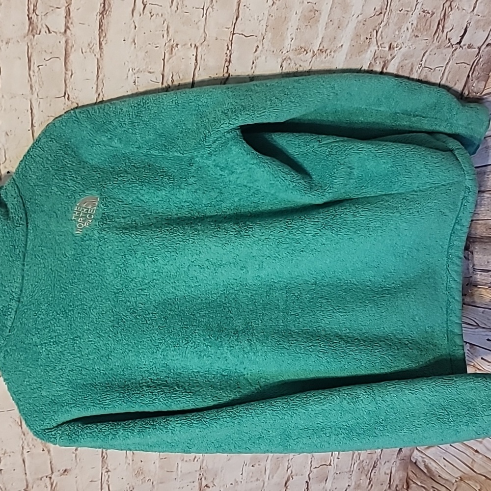 Spring green north face fleece jacket zip medium - Picture 6 of 7